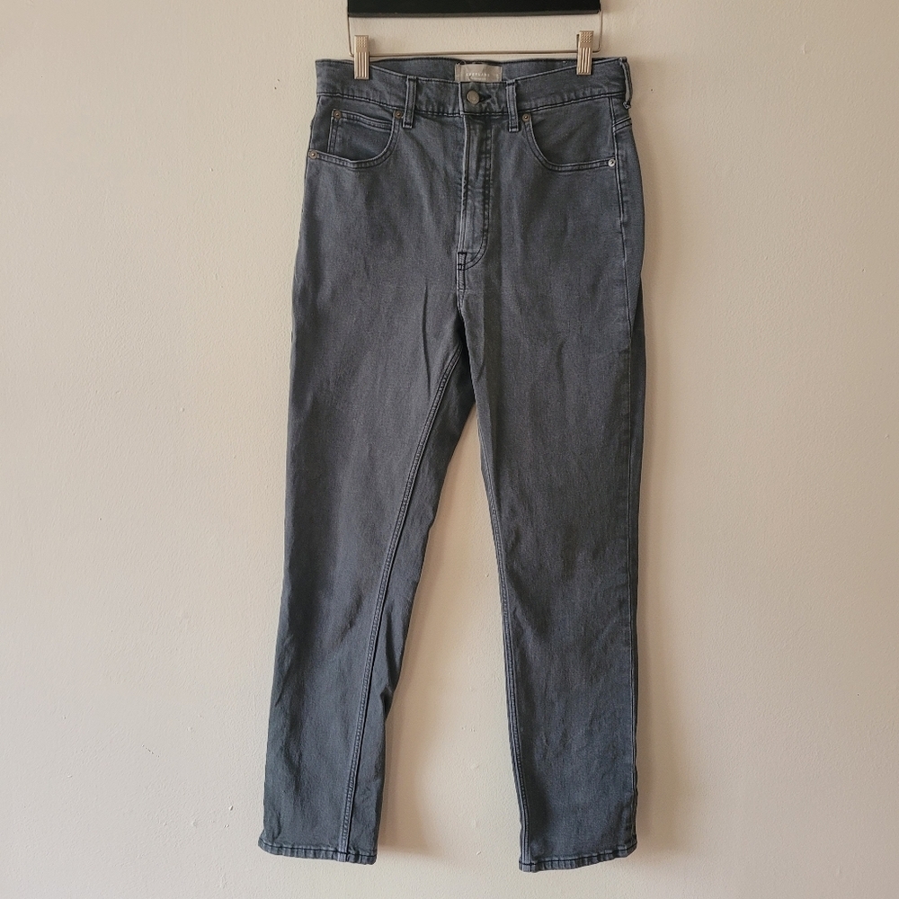 Everlane The Way High Slim Gray Denim Jeans Size 27 31in Inseam Straight Leg
